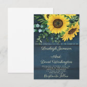 Hochzeitseinladung für Sonnenblumen Einladung (Vorne/Hinten)