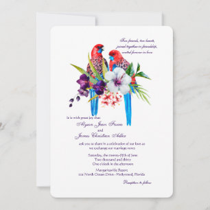 Hochzeitseinladung für tropische Vögel Einladung