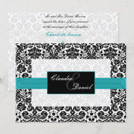 Hochzeitseinladung für Wasserdamast Einladung