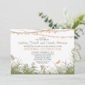 Hochzeitseinladung für Wildblumen und Streichellic Einladung (Stehend Vorderseite)