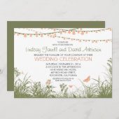 Hochzeitseinladung für Wildblumen und Streichellic Einladung (Vorne/Hinten)
