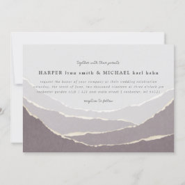 Hochzeitseinladung für zerrissene Papierberge Einladung