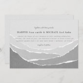 Hochzeitseinladung für zerrissene Papierberge Einladung (Vorne/Hinten)