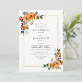 Hochzeitseinladung für Zitrusfrüchte Einladung (Stehend Vorderseite)