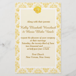 Hochzeitseinladung Gelbe Flora Briefpapier