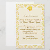 Hochzeitseinladung Gelbe Flora Briefpapier (Vorne/Hinten)