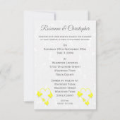 Hochzeitseinladung Gelbe Herzschmetterlinge Einladung (Rückseite)