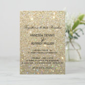 Hochzeitseinladung - Gold Glit Fab und zwei Einladung (Stehend Vorderseite)