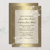 Hochzeitseinladung Gold und Weiß Einladung (Vorne/Hinten)
