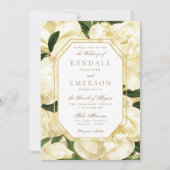 Hochzeitseinladung *Goldene Blüten* Einladung (Vorderseite)