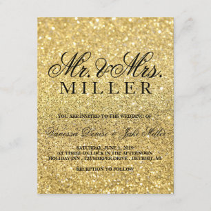 Hochzeitseinladung - Goldener Glam Einladung