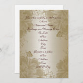 Hochzeitseinladung Goldsatin-Plumeria Einladung (Vorne/Hinten)