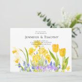 Hochzeitseinladung helle Frühlingshafen Aquarell Einladung (Stehend Vorderseite)