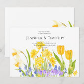 Hochzeitseinladung helle Frühlingshafen Aquarell Einladung (Vorne/Hinten)