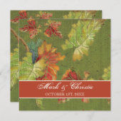 Hochzeitseinladung Herbst Traubenleder Batik Einladung (Vorne/Hinten)