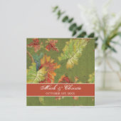 Hochzeitseinladung Herbst Traubenleder Batik Einladung (Stehend Vorderseite)