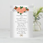 Hochzeitseinladung Hibiskus und Schmetterlinge Einladung (Stehend Vorderseite)