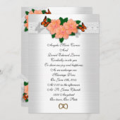 Hochzeitseinladung Hibiskus und Schmetterlinge Einladung (Vorne/Hinten)