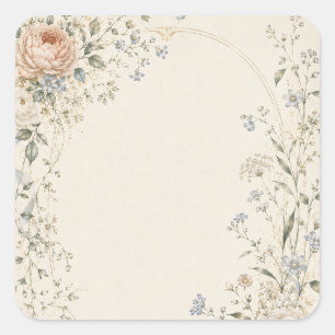 Hochzeitseinladung im eleganten französischen Land Quadratischer Aufkleber