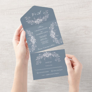 Hochzeitseinladung im eleganten französischen Stil All In One Einladung