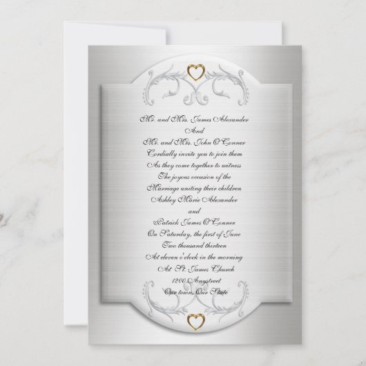 Hochzeitseinladung im eleganten Satin-Look Einladung (Vorderseite)