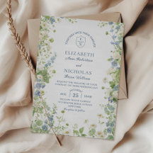 Hochzeitseinladung im Garten mit Vintage-Wildblume