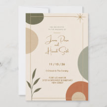 Hochzeitseinladung im Mid-Century-Modern-Stil