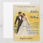 Hochzeitseinladung im Stil der Belle Époque (Vorne/Hinten)