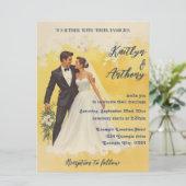 Hochzeitseinladung im Stil der Belle Époque (Stehend Vorderseite)