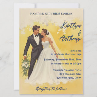 Hochzeitseinladung im Stil der Belle Époque
