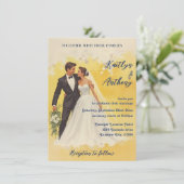 Hochzeitseinladung im Stil der Belle Époque (Stehend Vorderseite)