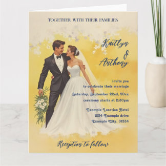 Hochzeitseinladung im Stil der Belle Époque Karte