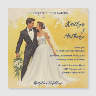 Hochzeitseinladung im Stil der Belle Époque Magnetkarte