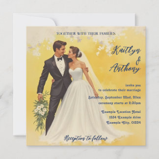 Hochzeitseinladung im Stil der Belle Époque Mitteilungskarte