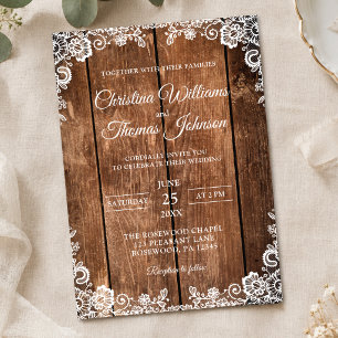 Hochzeitseinladung im Stil einer alten Scheune Einladung