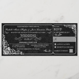 Hochzeitseinladung im viktorianischen Stil mit RSV Einladung