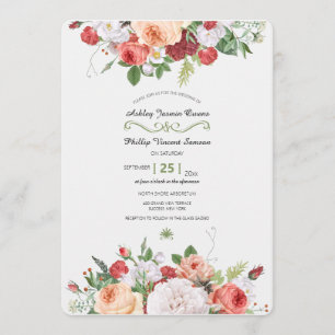 Hochzeitseinladung im Vintage-Garten-Blumenstil Einladung