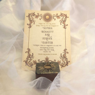 Hochzeitseinladung im Vintage-Sonnen-Design Einladung