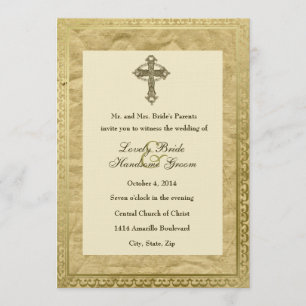 Hochzeitseinladung im Vintage-Stil mit christliche Einladung