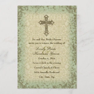 Hochzeitseinladung im Vintage-Stil mit christliche Einladung