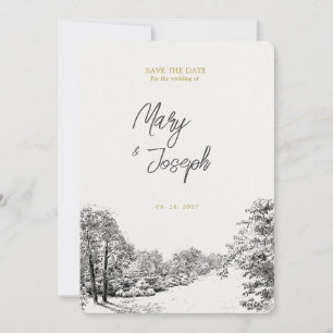 Hochzeitseinladung im Vintage-Stil mit Illustratio Einladung