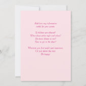 Hochzeitseinladung Kirschblüte anpassbar Einladung (Rückseite)