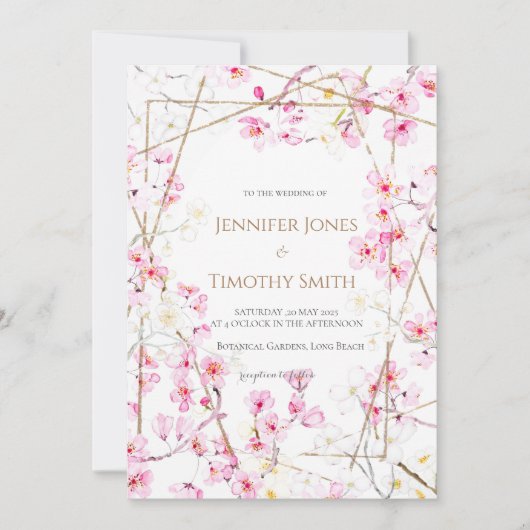 Hochzeitseinladung Kirschblüte Einladung (Vorderseite)