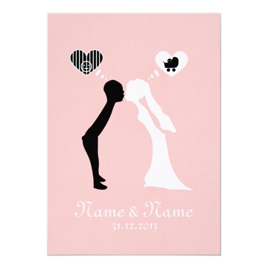 Hochzeitseinladung: Kuss in die gemeinsame Zukunft 12,7 X 17,8 Cm Einladungskarte