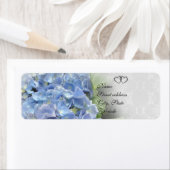 Hochzeitseinladung: Labels Blue Hydrangeas (Insitu)