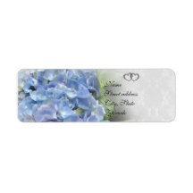 Hochzeitseinladung: Labels Blue Hydrangeas