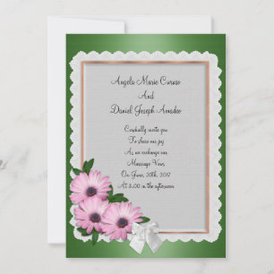 Hochzeitseinladung Lila Gänseblümchen auf grünem S Einladung