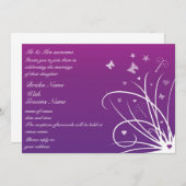 Hochzeitseinladung - Lila Schmetterlingswirl Einladung (Vorne/Hinten)