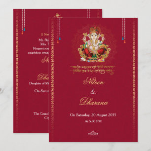 Hochzeitseinladung Mandala Ganesh Hindu Einladung