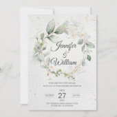 Hochzeitseinladung Minimalistisch grün Einladung (Vorderseite)